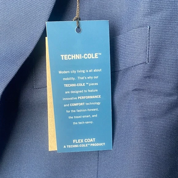 Kenneth Cole Men's Reaction Techni-Cole Ready Flex Suit JacketNavy 40/REG
